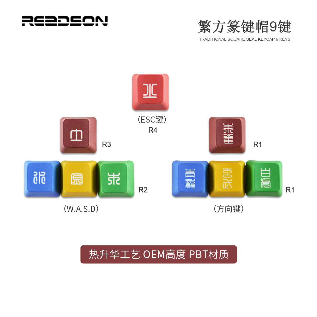 Keycaps DIY personalizadas para teclas de dirección/WASD, PBT, sublimación, complementos de colores, combinación RGB, para teclados mecánicos