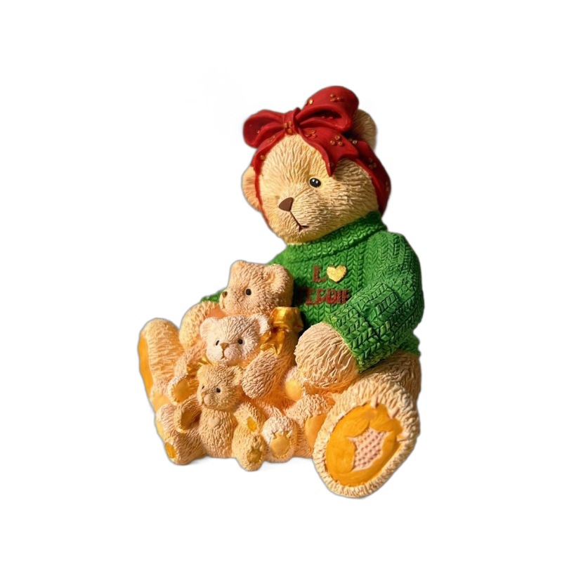 Oso de Peluche de la Serie Bear Hug Cherish, Muñeco de Yeso con Base Blanca, Juguete para Colorear DIY Hecho a Mano, Regalo para Novio/Novia, Decoración