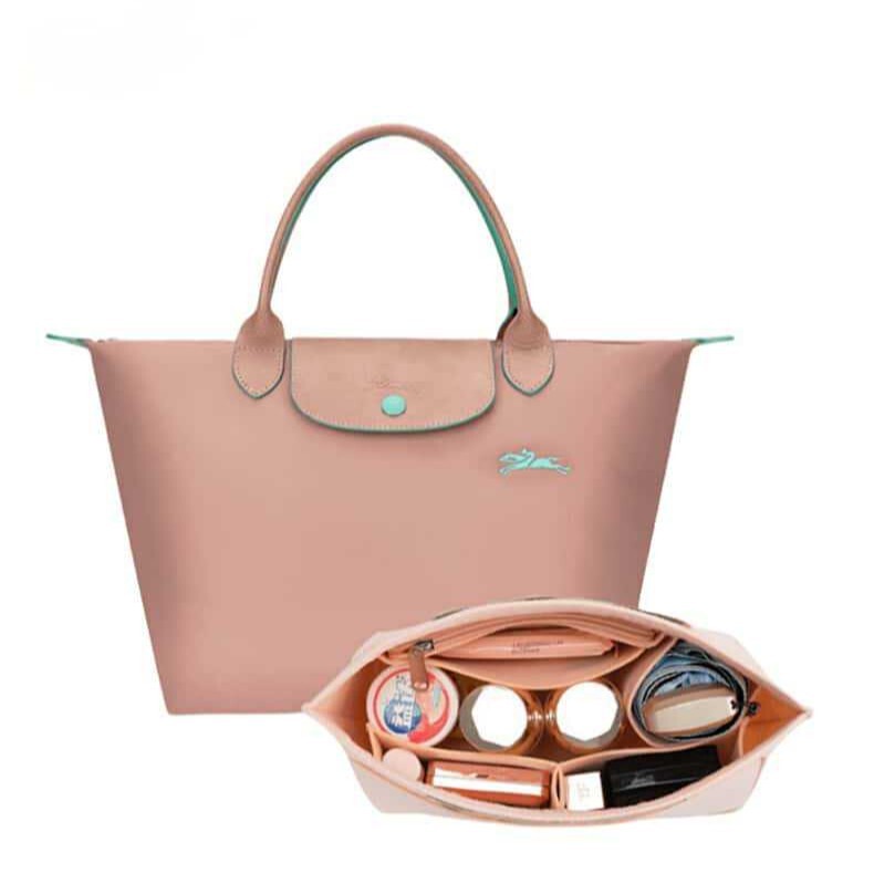 Longchamp Felt Liner Bag Cosmetic Bag Long and Short Handle Large, Medium, Small Storage Bag Shoulder Strap Bag Accessories Single Shoulder Bag