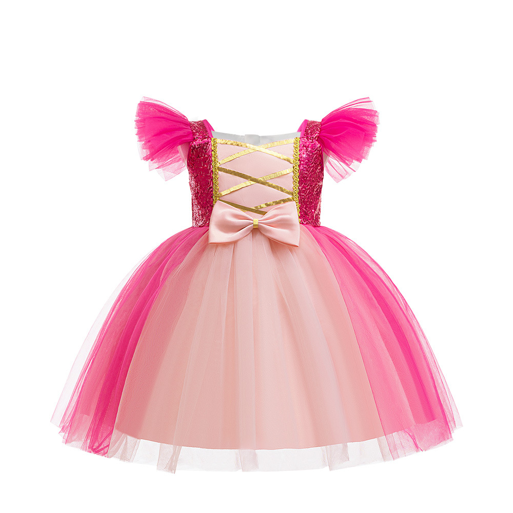 Bella durmiente princesa Sofía vestido infantil Rapunzel vestido de niña cumpleaños COS espectáculo vestido de fiesta