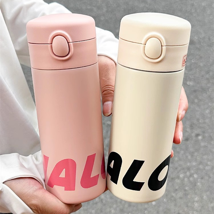 Taza de vacío taza de agua de paja de alta apariencia de niña simple estudiante masculino portátil 316 taza de acero inoxidable