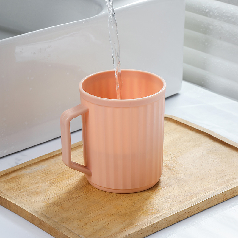 [Taza de enjuague bucal grueso] taza de cepillo de dientes de pareja de tocador doméstico de alto aspecto mango de gran capacidad taza de lavado de patrón vertical
