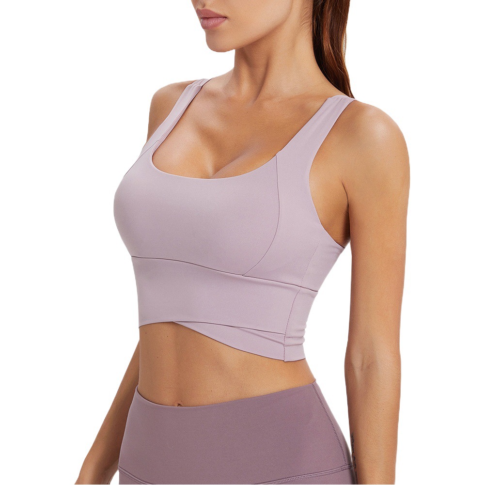 Sujetador deportivo sin tirantes para mujer, con sensación de segunda piel, no reajustable, no intercambiable, para yoga, fitness, absorción de impactos, espalda bonita, para correr, deportes de alta intensidad.