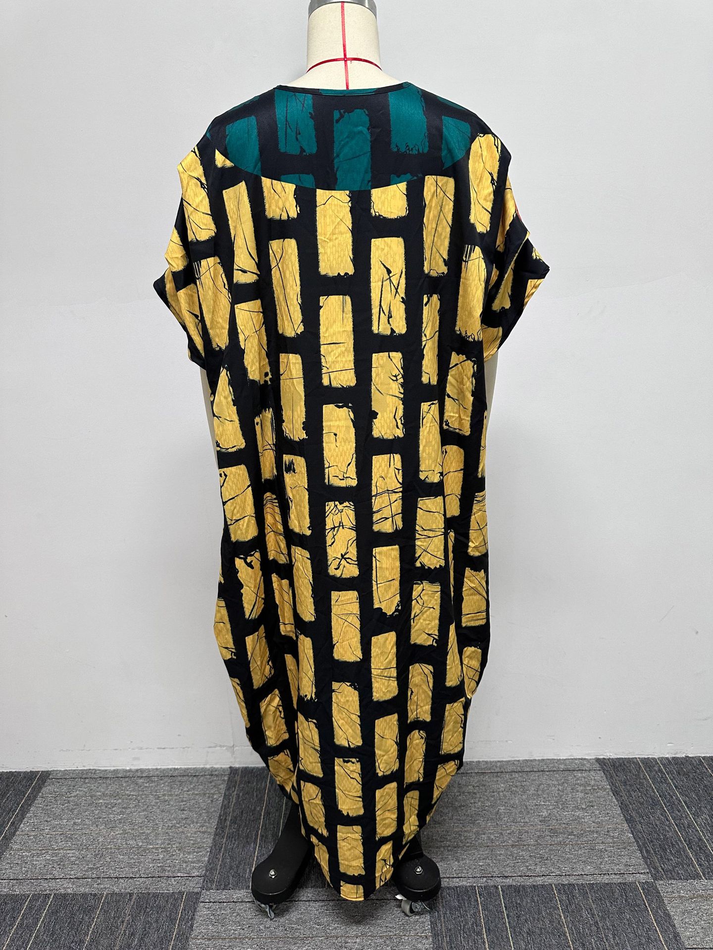 Sexy Slim Positioning Stitching Printing Color Contrast Loose Split Dress