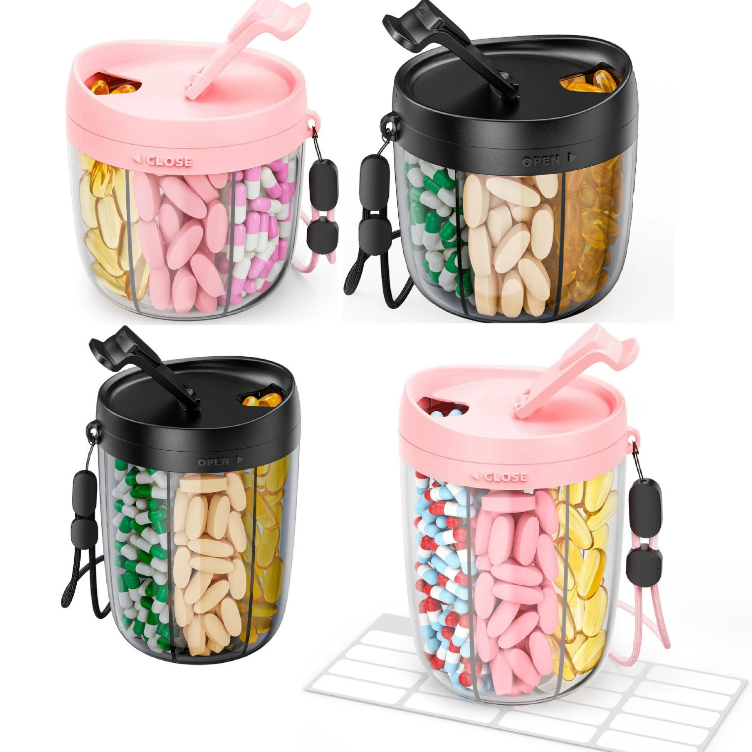 Портативная бутылочка-дозатор для таблеток PULIV, портативная коробка для таблеток и добавок