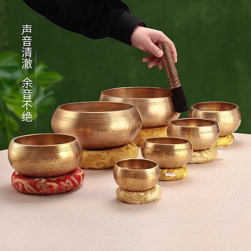 Cross-Border Wholesale Singing Bowl Nepal Sanskrit Singing Bowl Xizang Copper Bowl Healing Meditation Sound Therapy Buddha Singing Bowl Singing Bowl