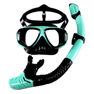 Diving Goggles Snorkeling Two Treasures Breathing Tube Set Men's and Women's New Large Frame Silicone Mirror Snorkeling Mask Diving Glasses