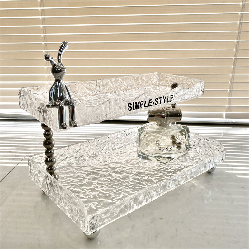 Estante de almacenamiento de baño de acrílico inodoro lavabo de almacenamiento de escritorio cosméticos caja de almacenamiento de luz estilo de lujo