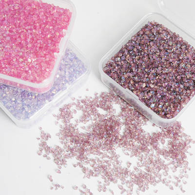 AB Magic Color Nail Art Gravel Clear Crystal Stained Glass DIY Wear Armor Material Filled Irregular Gravel