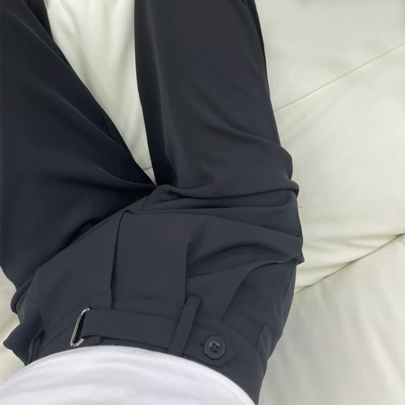 Suit Pants, High-End Draped Slimming Pants for Women, Spring & Fall Pear-Shaped Body, Large Size Design, Straight Casual Pants