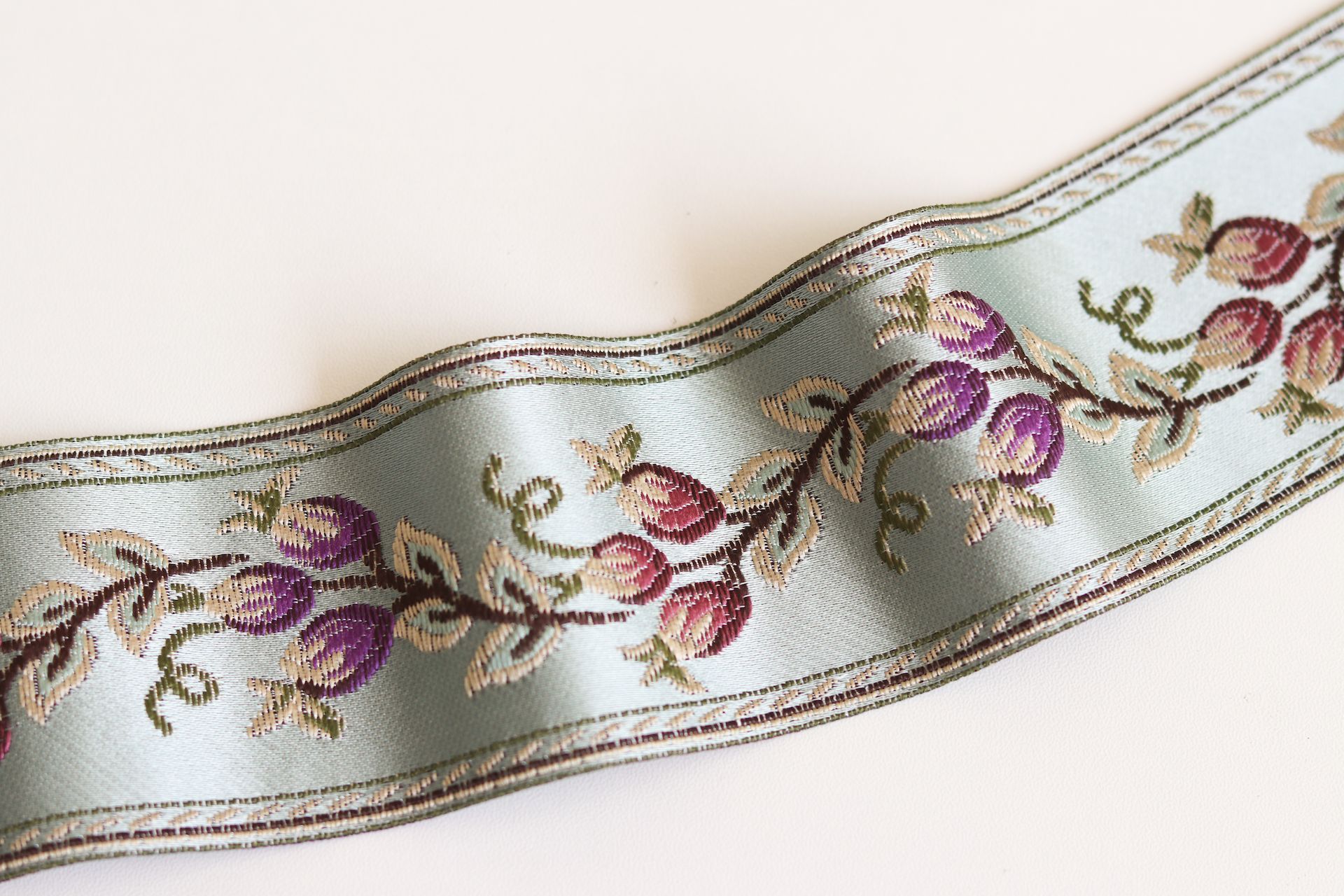 5.6cm de ancho tejido de alta precisión tela jacquard cortina ropa nacional sofá almohada cinta de decoración