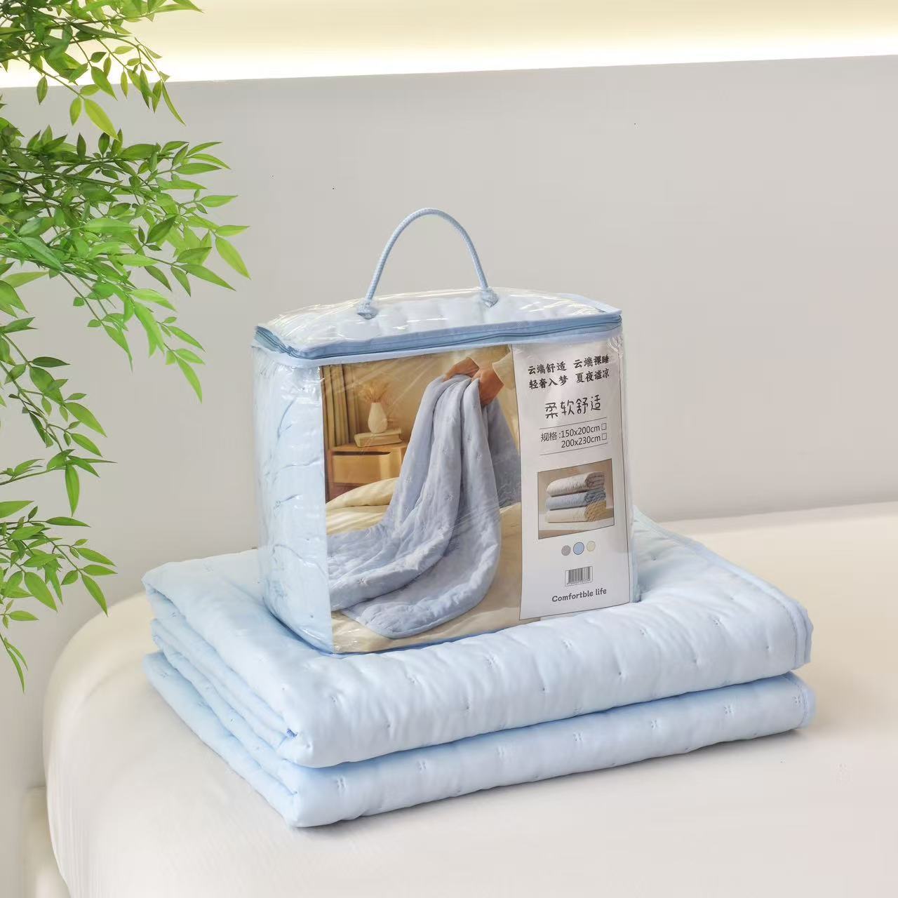 Transfronterizos para la colcha de verano de algodón lavado, colcha de verano de ultrasonido, colcha de aire acondicionado de comercio exterior japonés y coreano, colcha delgada de color sólido