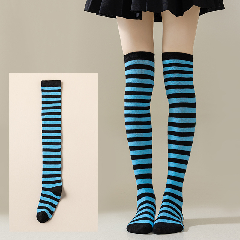 Calcetines Largos Bucaneras a Rayas para Mujer de Poliéster y Spandex, Absorción del Sudor, para Cosplay image 68
