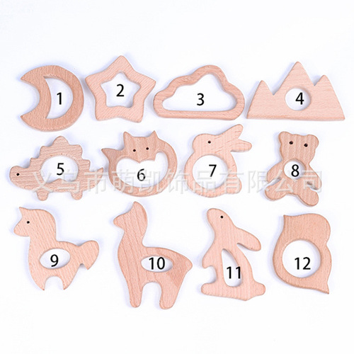 Manufacturer wholesales baby teething toys, accessories, beech wood teething sticks, teether accessories, foreign trade dropshipping