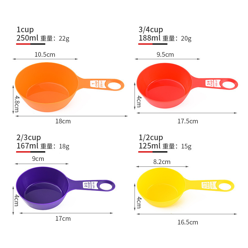 跨境12件套量杯量勺塑料量匙套装蛋糕烘焙调料量具DIY工具茶匙勺|undefined