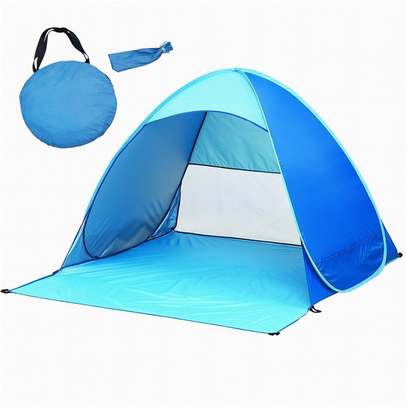 Acampamento de playa de acampamiento rápido sombreado solar plegable camping tent transpirable portátil al aire libre a prueba de viento y protección solar universal para cuatro estaciones