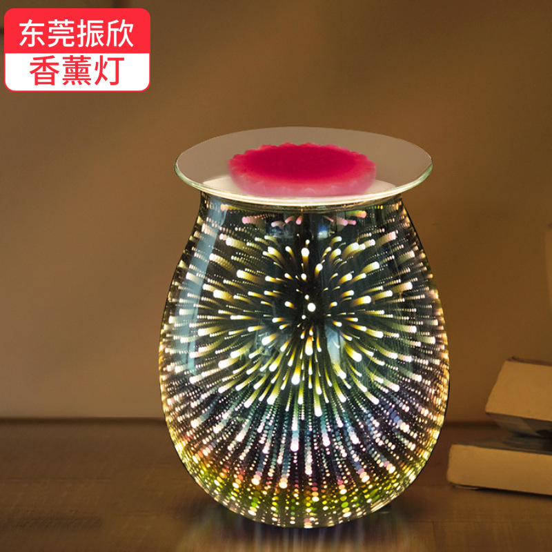3D firework glass aroma diffuser lamp di...