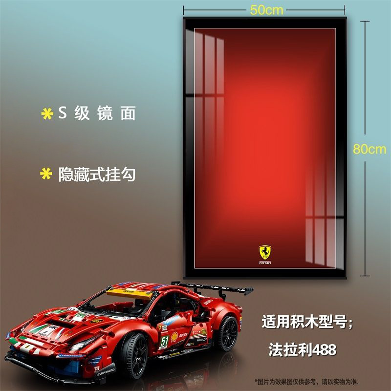 Compatible with Lego Ferrari Sp3 Building Block Racing Photo Frame That Can Be Displayed on the Wall Gte488 One-Piece Release Gardi