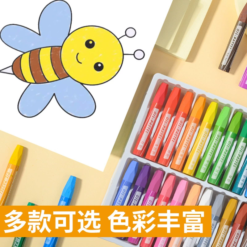 Crayons, children's ecological brush, painted coloring book, waterproof hexagonal oil pastel, 36 colors