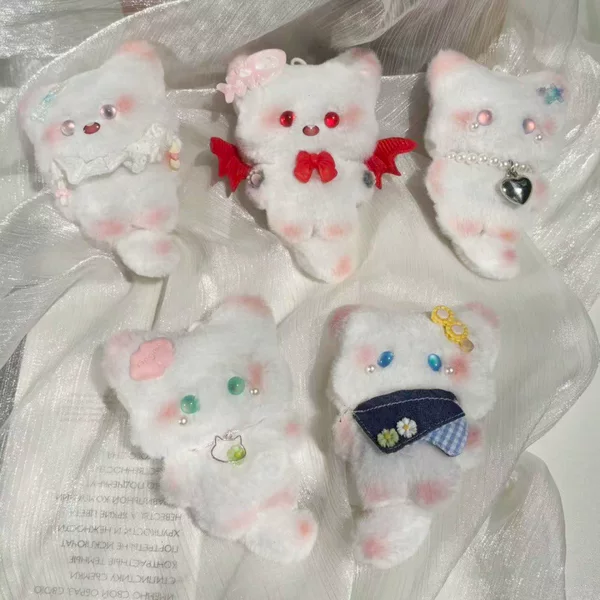 Original Handmade Plush Little Fox Doll Pendant, Cute Girly Squeaky Toy Keychain Decoration Wholesale