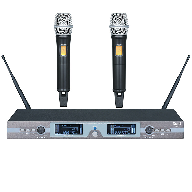 乐声RUSEL T327/V3/VS3一拖二真分集演出无线话筒