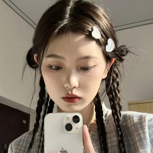 ins mirror love small flower bangs hair clip internet celebrity side clip girly temperament versatile duckbill clip top clip hair clip