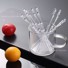 食品级水果蛋糕加厚竹节叉一次性水果叉塑料透明叉子KTV商用批发
