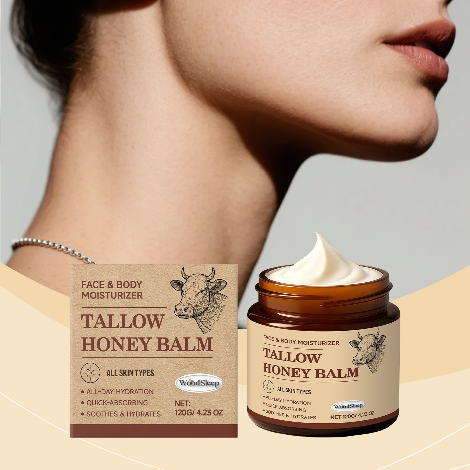 Woodsleep Butter Honey Moisturizer Gentle Ingredients Moisturizing Body Skin Smoothing Daily Massage Cream