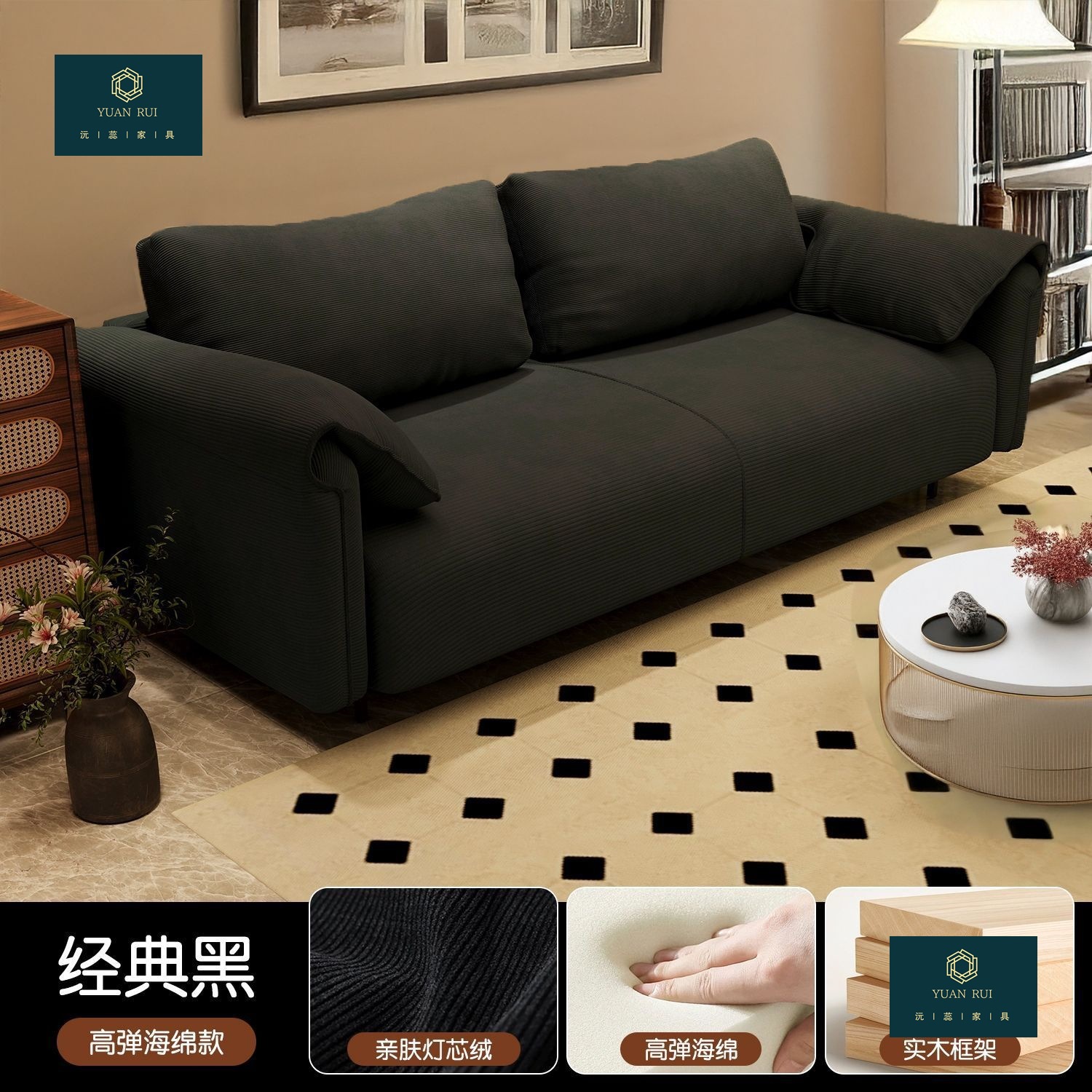 Modern Sofa for Small and Large Apartments, Bedroom, Living Room, Simple Sofa for Apartment, Trendy Double or Triple Fabric Sofa