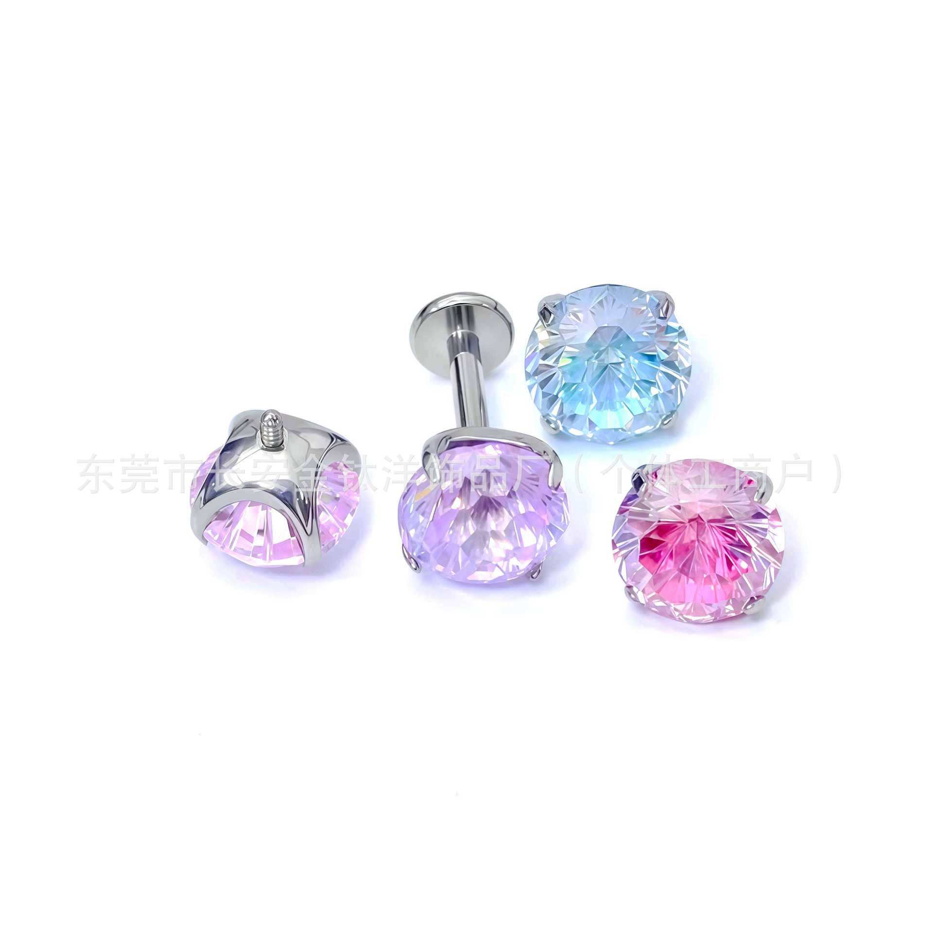 Pointed titanium steel lip stud product view