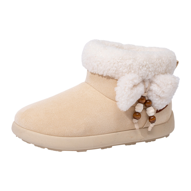 Bota de nieve de arco de invierno debe calentarse, zapatos de mujer de color sólido, zapatos de algodón de alta calidad de invierno