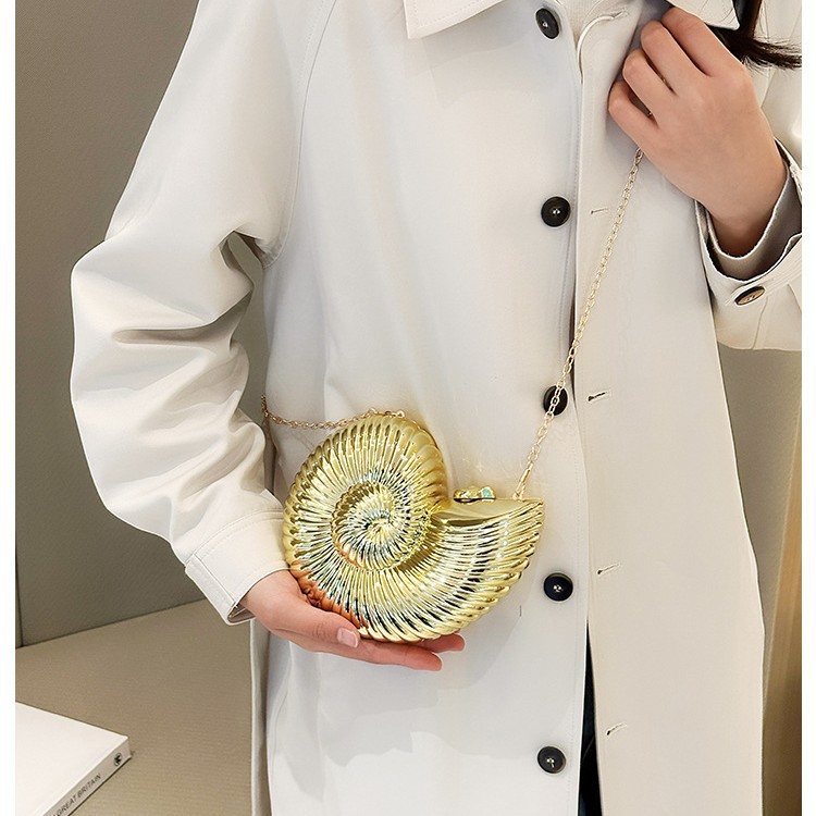 Transfronterizo 2025 nuevo estilo de moda conchilla bolsa de cena de damas cadena bolsa de noche nicho bolso acrílico brillante