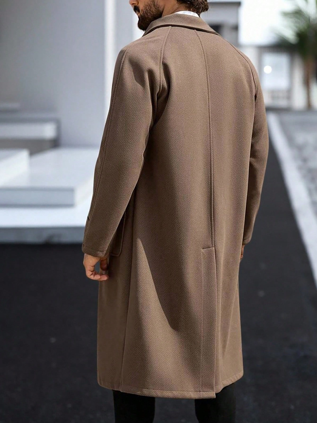 Otoño y invierno de 2025 ropa de hombre transfronteriza europea y americana chaqueta de lana larga abrigo de lana Amazon temu abrigo