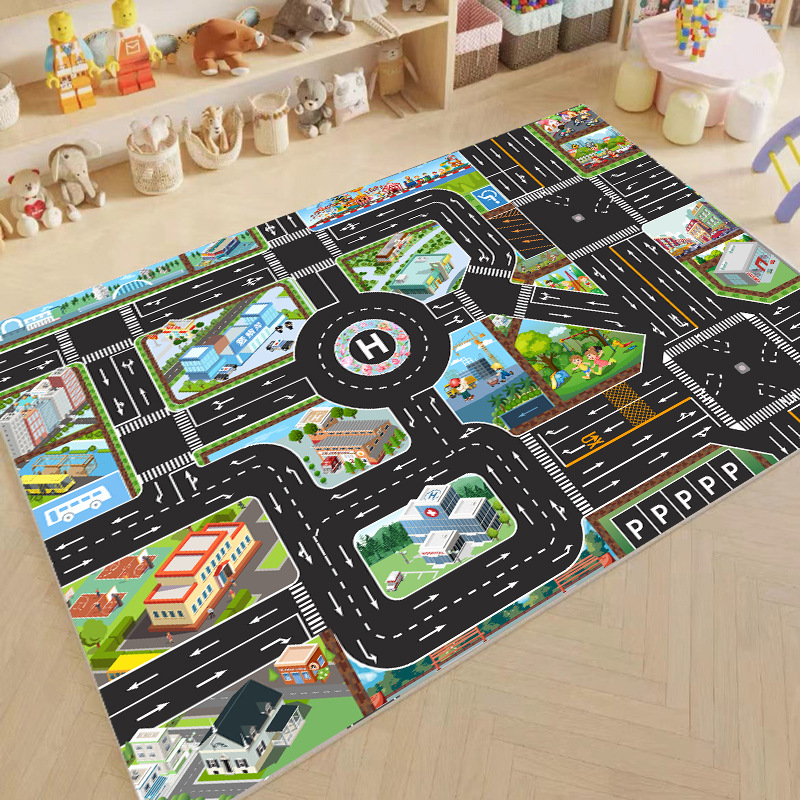 地毯客厅耐脏易打理益趣儿童早教耐磨防滑地毯卧室水晶绒床边毯