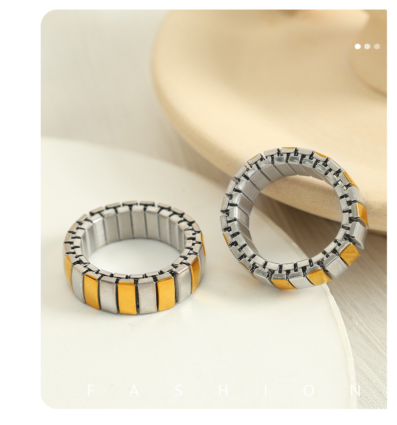 8g Weight 0.03µm-0.05µm Gold Plating Thickness PVD Coated Gold Plating Process 18K Real Gold Plated Plating Material PVD Coated Real Gold Plated Geometric Titanium Steel Basic Modern Style Classic Style Waterproof Non Tarnish Rings Bracelets