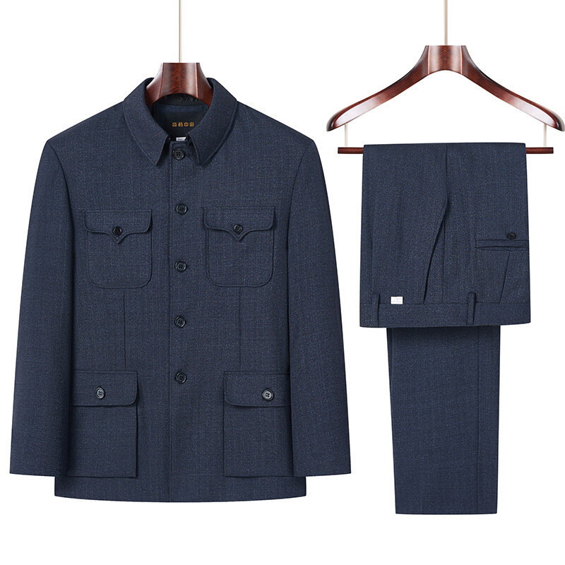 Zhongshan Clothing Men's Suit Middle-Aged and Elderly Zhongshan Clothing Spring and Autumn Coat Chinese Style Spring Dad Clothing