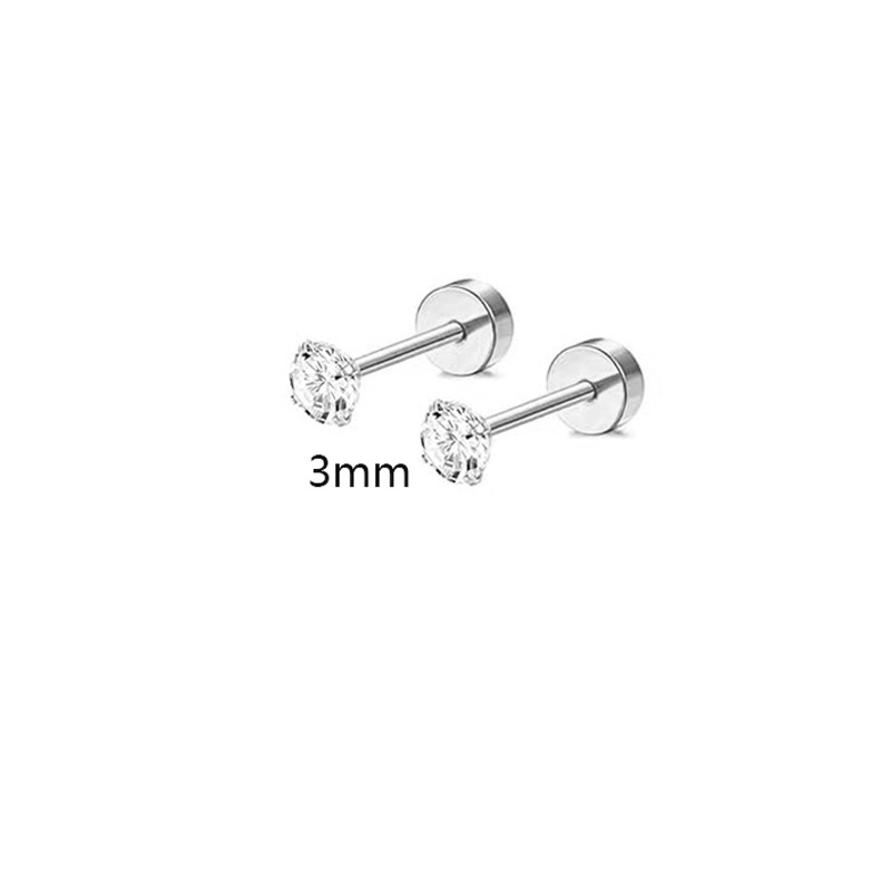 Orecchini piercing in acciaio inossidabile all'ingrosso da 2-5 mm, a quattro punte, in zircone, per naso e labbro, gioielli per le orecchie_voghion.com