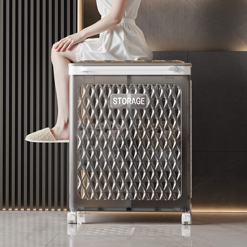 Cesta de lavandería sucia Cesta de almacenamiento doméstica Cesta de lavandería plegable de gran capacidad Caja de almacenamiento de ropa sucia para baño