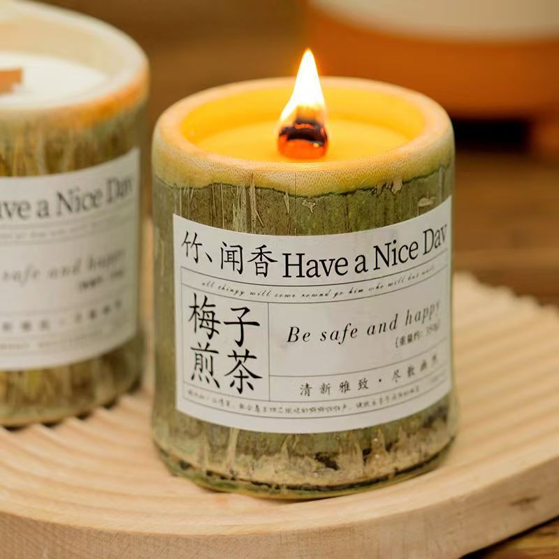 煎茶ins风竹子香薰蜡烛室内持久熏香大豆蜡竹子小众生日礼物|undefined