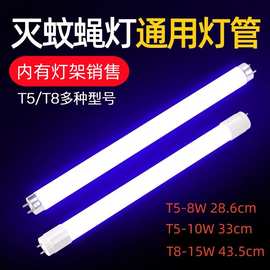 T5-8W灭蝇灯管T8-10W15W20W蓝紫光灭蚊神器双端日光灯光源批发