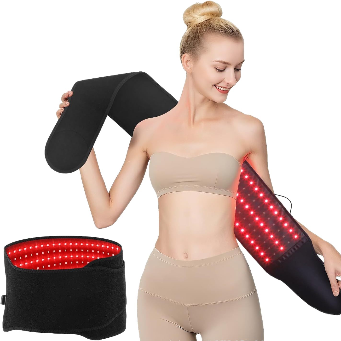 Cinturón de fisioterapia infrarroja de luz roja compresa caliente para calentar la cintura del Palacio para aliviar la tensión muscular lumbar del disco lumbar y el dolor del cinturón delgado