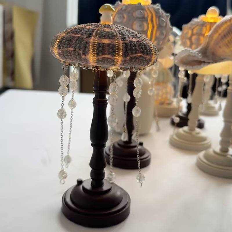 Concha de erizo de mar, lámpara de medusas, paquete de material, equipo de construcción, actividad hecha a mano, adornos de luz nocturna, luz de ambiente, regalo de alta gama