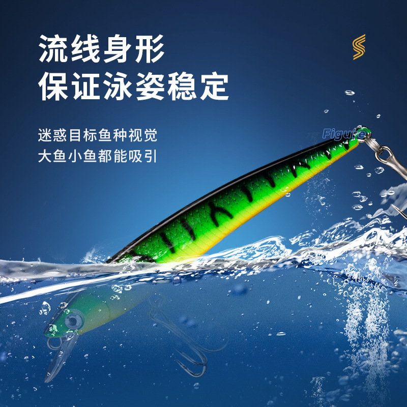 長條款路亞餌米諾浮水沉水10cm8g野釣淡水鱸魚紅尾假餌鱤魚05拋投