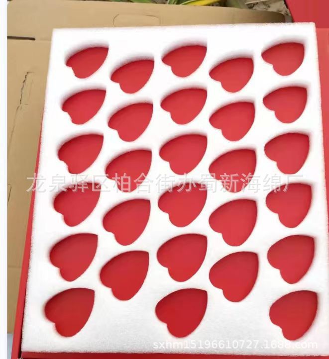 厂家供应草莓包装海绵/心型草莓海绵/礼盒草莓包装/66枚77枚海绵