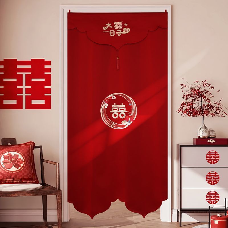 boda bordada cortina larga decoración de la puerta del dormitorio cortina de boda para hombres y mujeres image 4