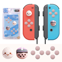 AjitoMo Switch keycaps NS directional keys colorful stickers with cat paw design, Joy-Con button stickers, and controller joystick caps