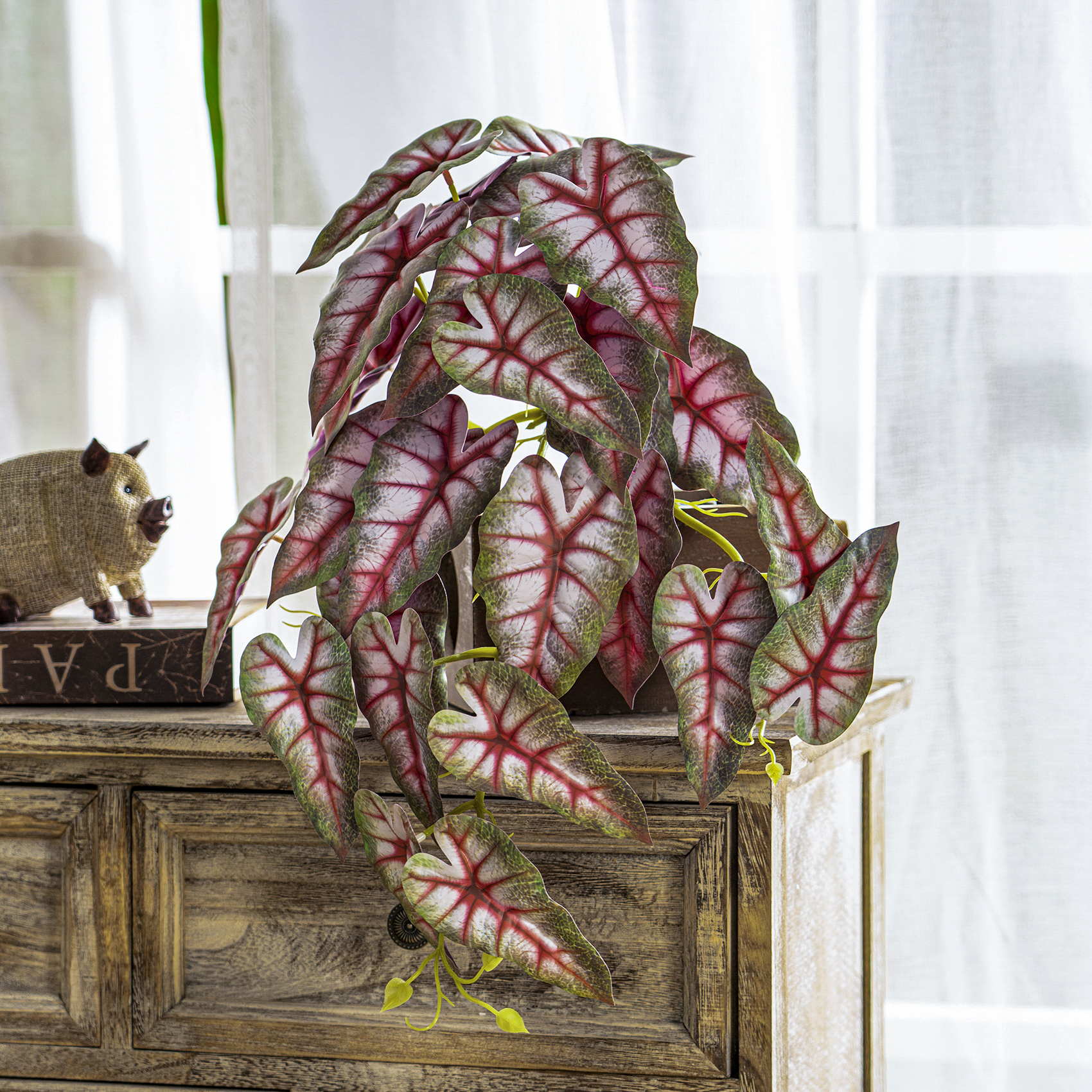 Alta calidad artificial planta verde colgante biónico artificial flor falsa vid escalada decoración del paisaje interior adornos