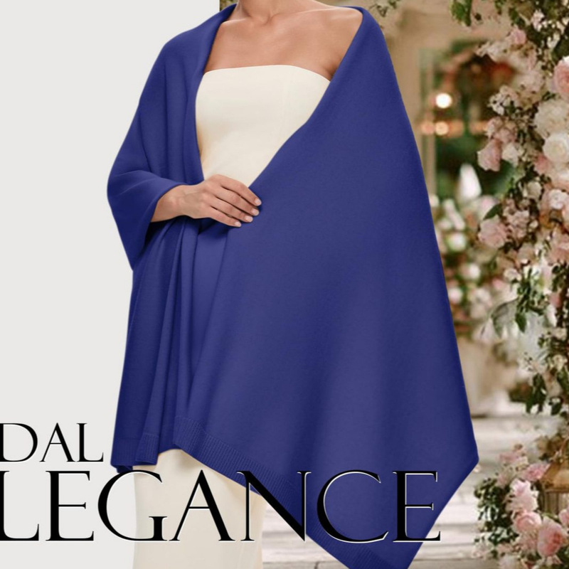 Cross-Border Amazon Autumn and Winter Light Luxury Solid Color Shawl Cardigan European and American Style Versatile Sweater Shawl for Commuting