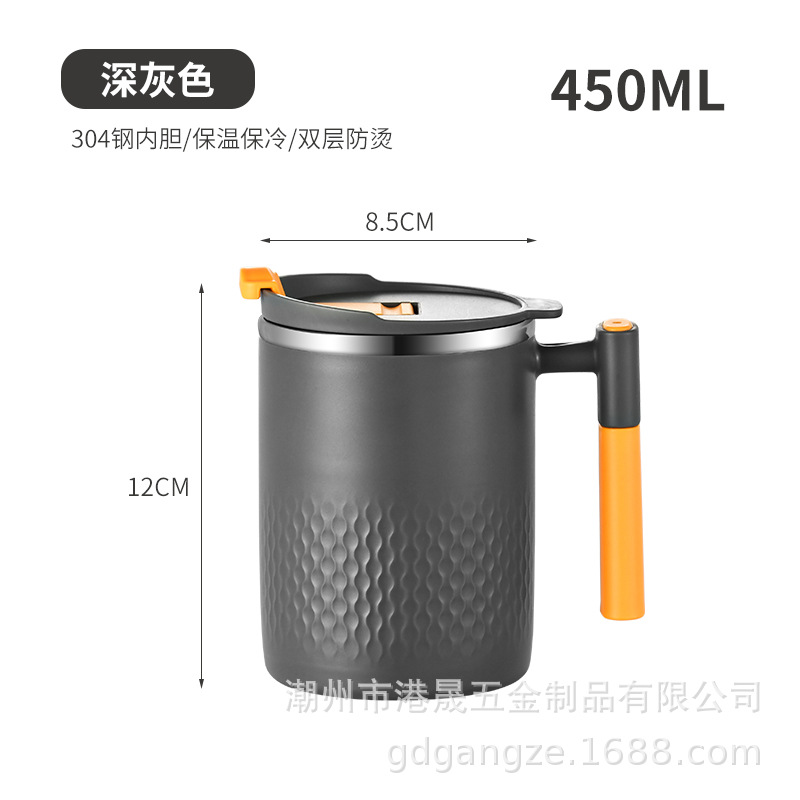 Nuevo revestimiento de acero inoxidable 304 de doble capa con tapa taza antiquemaduras taza niños adultos Oficina taza práctica