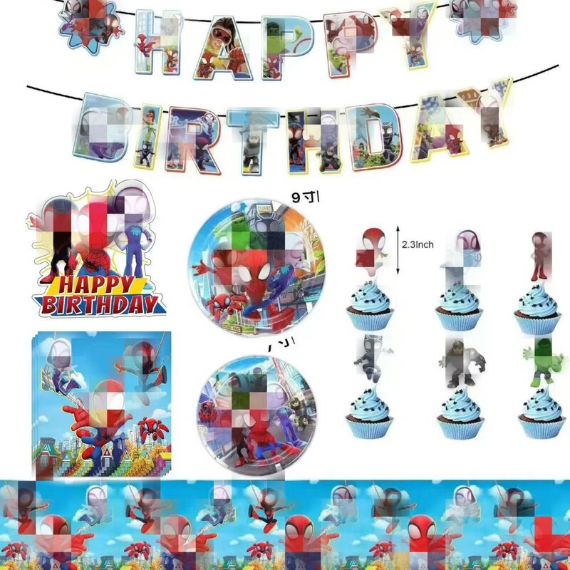 Second Generation Spiderman Theme Cartoon Spiderman Halloween Christmas Children's Birthday Party Decorative Paper Tray